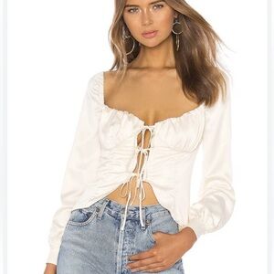 MAJORELLE Cream tie front Blouse small
